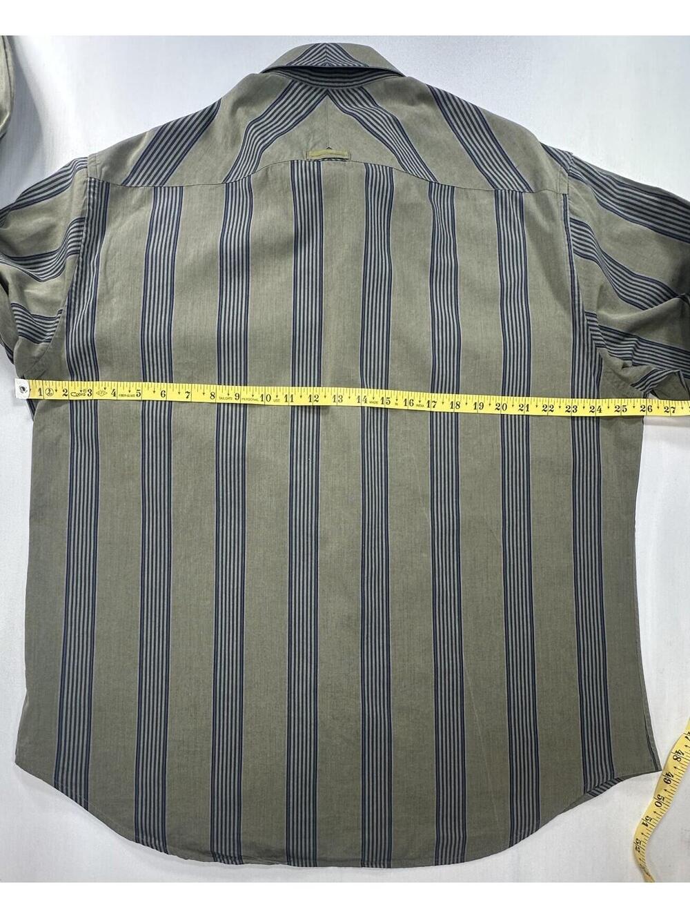 Robert Graham Cotton Blue Striped Button Up Green Mens 2XL - Picture 4 of 7
